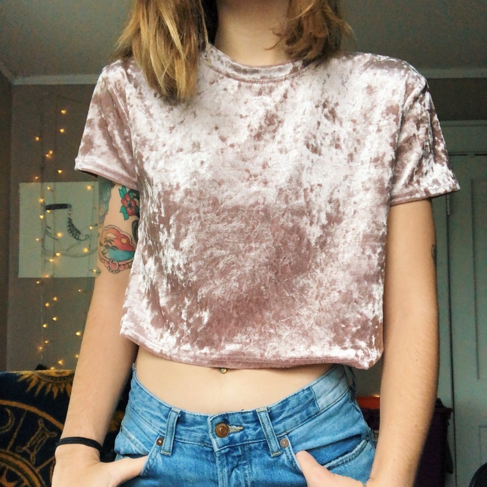 Cropped Velvet Top